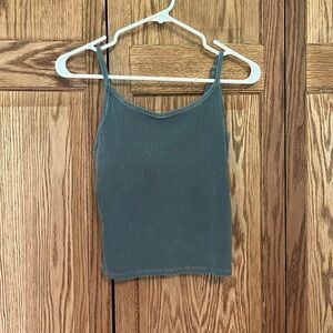 Blue adjustable spaghetti strap tank top